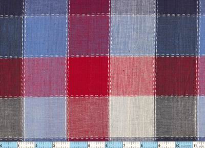 Red Blue White Homespun Plaid